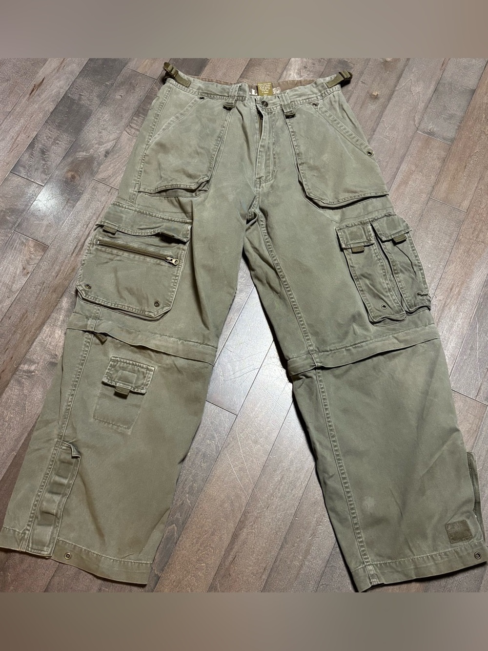 Vintage Y2K A.W.O.L. MT:2 Convertible Cargo Pants Mens 32 Olive Tactical Zip Off